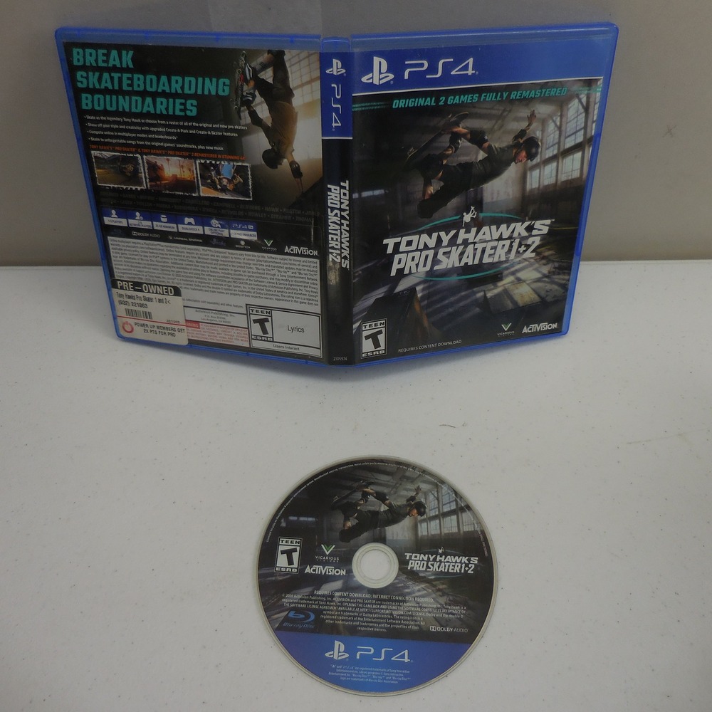 Tony Hawks Pro Skater 1 + 2 PlayStation 4‎ PS4 Remastered Activision Video Game